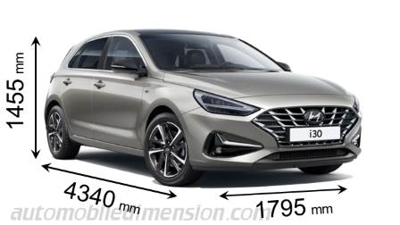 Hyundai i30 2020 mått med längd, bredd och höjd