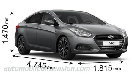 Hyundai i40 2015 dimensions with length, width and height