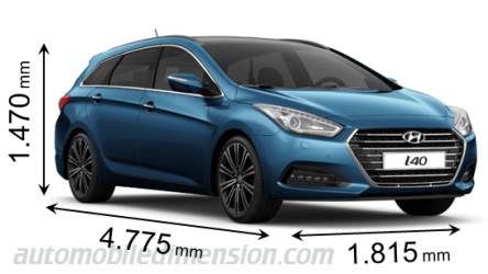 Hyundai i40 SW 2015 dimensions with length, width and height