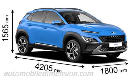 Hyundai Kona 2021 afmetingen