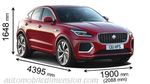 Jaguar E-PACE 2021 Abmessungen mit Länge, Breite und Höhe