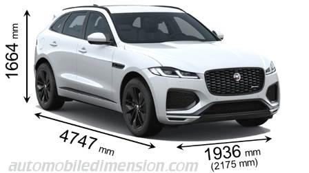 Dimensioni Jaguar F-PACE 2021 con lunghezza, larghezza e altezza