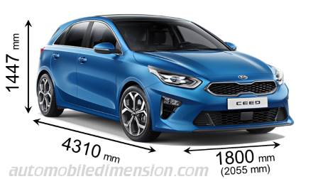 Dimensions Of Kia Cars Showing Length Width And Height