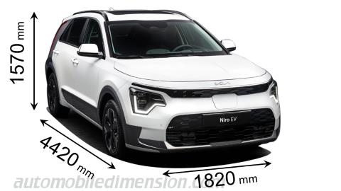 Dimensioni Kia Niro 2022 con lunghezza, larghezza e altezza