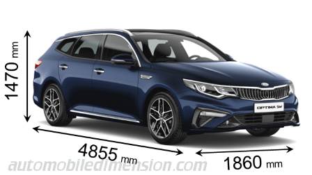 Dimensioni Kia Optima Sportswagon 2018 con lunghezza, larghezza e altezza