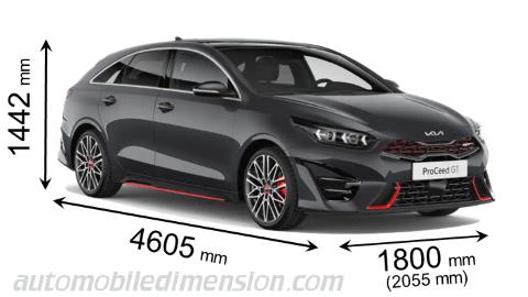 Dimensioni Kia ProCeed 2022 con lunghezza, larghezza e altezza