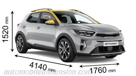 Kia Stonic 2021 mått med längd, bredd och höjd