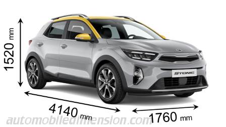 Dimension Kia Stonic 2021 avec longueur, largeur et hauteur