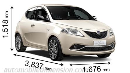 Lancia Ypsilon 2015 Abmessungen