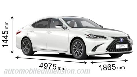 Dimensioni Lexus ES 2022 con lunghezza, larghezza e altezza