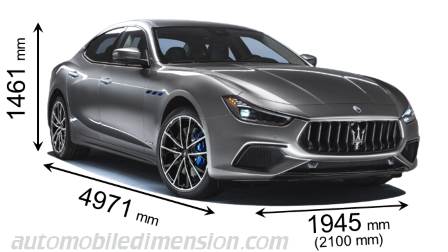 Dimensioni Maserati Ghibli 2021 con lunghezza, larghezza e altezza