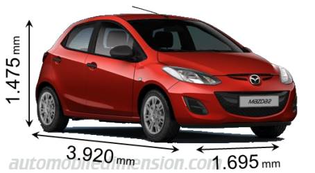 Mazda 2 2011 afmetingen