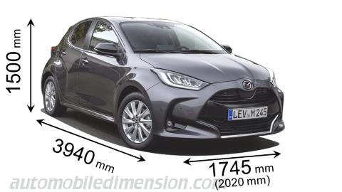 Mazda 2 Hybrid cotes en mm