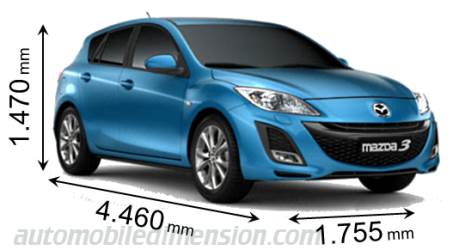 Dimensioni Mazda 3 2012