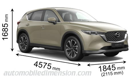 Dimension Mazda CX-5 2022 avec longueur, largeur et hauteur