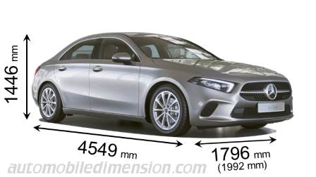 Dimensioni Mercedes-Benz A Sedan 2019