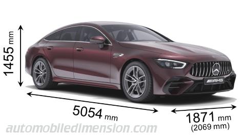 Dimensioni Mercedes-Benz AMG GT 4-door Coupé 2021 con lunghezza, larghezza e altezza