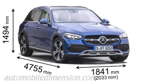 Mercedes-Benz C All-Terrain 2022 afmetingen met lengte, breedte en hoogte