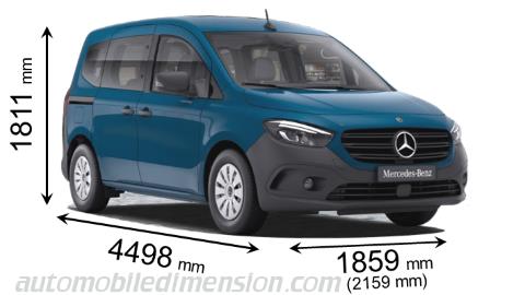 Mercedes-Benz Citan Tourer 2022 Abmessungen mit Länge, Breite und Höhe