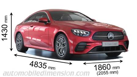 Mercedes-Benz E Coupé 2020 dimensions with length, width and height