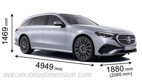 Mercedes-Benz E Estate 2024 afmetingen met lengte, breedte en hoogte