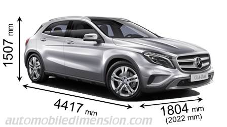 Dimensioni Mercedes-Benz GLA 2014