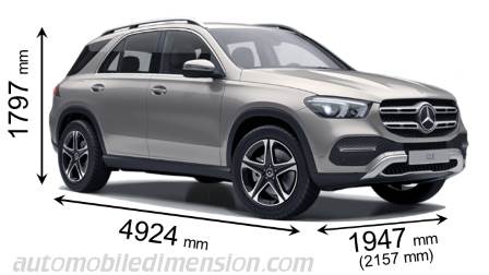 Mercedes-Benz GLE SUV 2019 dimensions with length, width and height