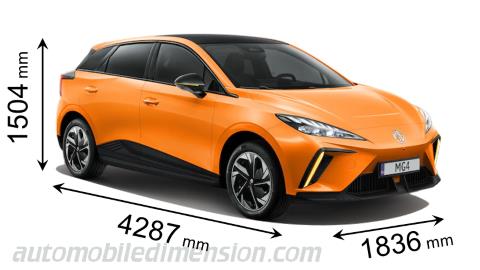 MG MG4 2023 dimensions with length, width and height
