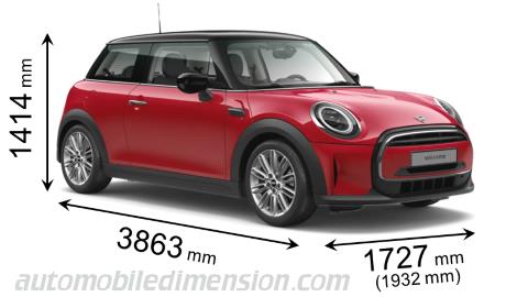 MINI 3-door length x width x height