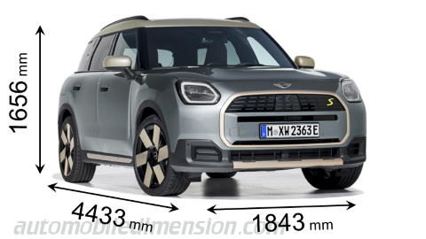 MINI Countryman 2024 dimensions with length, width and height