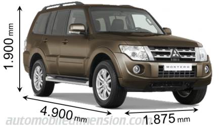 Dimensioni Mitsubishi Pajero 5p 2012