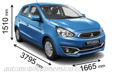 Mitsubishi Space Star 2016 dimensions