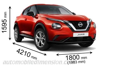 Nissan Juke 2020 dimensions with length, width and height
