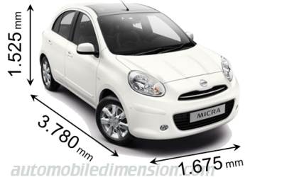 Nissan Micra 2011 afmetingen