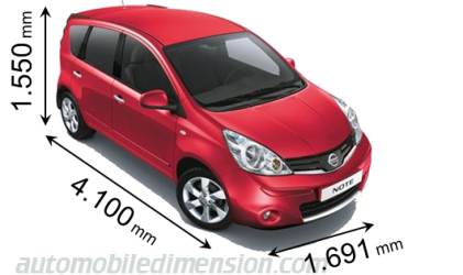 Nissan Note 2009 Abmessungen