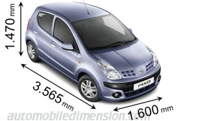 Nissan Pixo 2009 dimensions