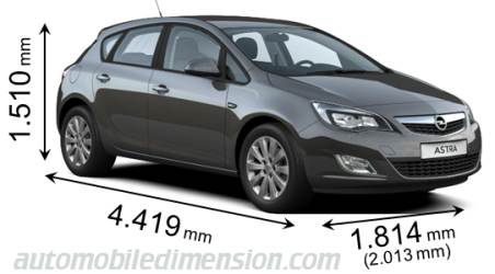 Dimension Opel Astra 2010