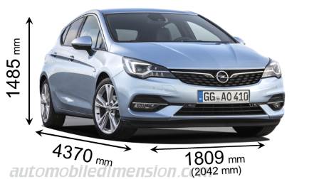 Dimensions Of Opel Vauxhall Cars Showing Length Width And