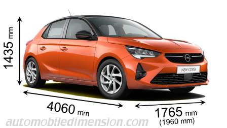 Opel Corsa 2020 dimensions