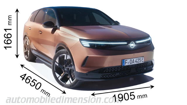 Dimensioni Opel Grandland 2025 con lunghezza, larghezza e altezza