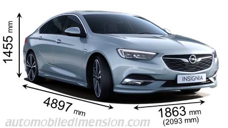 Opel Insignia Grand Sport 2017 afmetingen