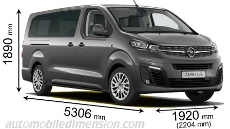 Opel Zafira Life L 2019 Abmessungen