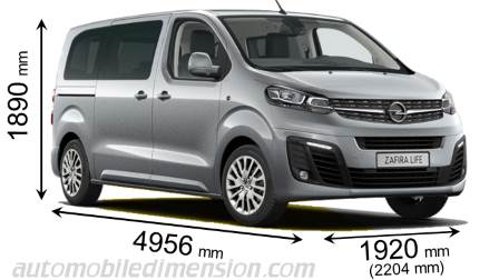 Opel Zafira Life M 2019 mått