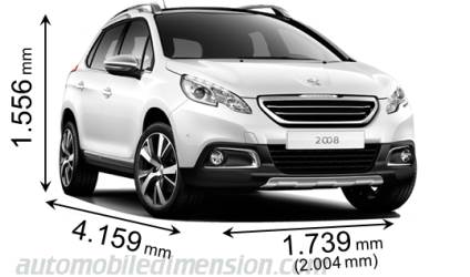 Peugeot 2008 2013 dimensions