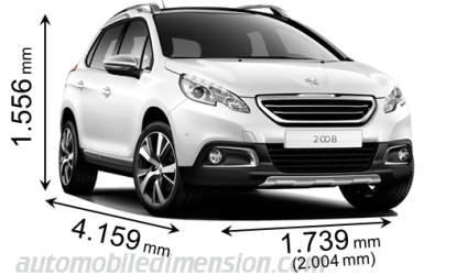 Dimensioni della Peugeot 2008 2013