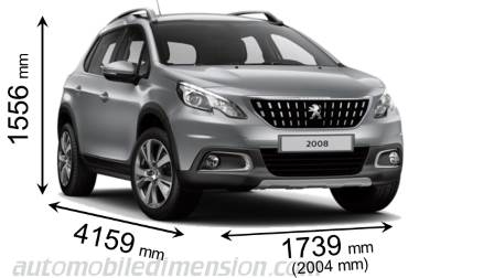 Dimensioni della Peugeot 2008 2016