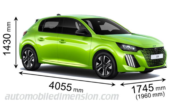 Peugeot 208 dimensions