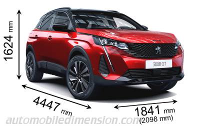 Taille de la Peugeot 3008 2021