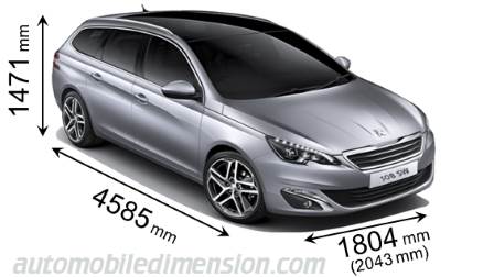 Taille de la Peugeot 308 SW 2014