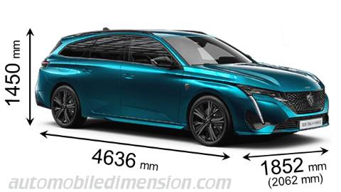 Peugeot 308 SW dimensions, boot space and electrification